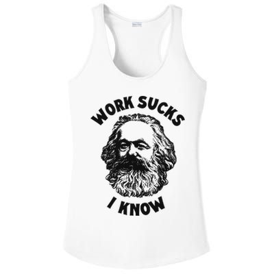 Work Sucks I Know Ladies PosiCharge Competitor Racerback Tank