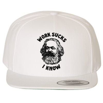 Work Sucks I Know Wool Snapback Cap