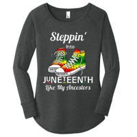 Womens Stepping Into Juneteenth Like My Ancestors Happy Juneteenth Women's Perfect Tri Tunic Long Sleeve Shirt