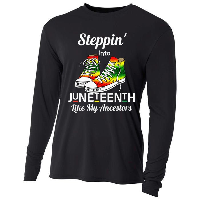 Womens Stepping Into Juneteenth Like My Ancestors Happy Juneteenth Cooling Performance Long Sleeve Crew