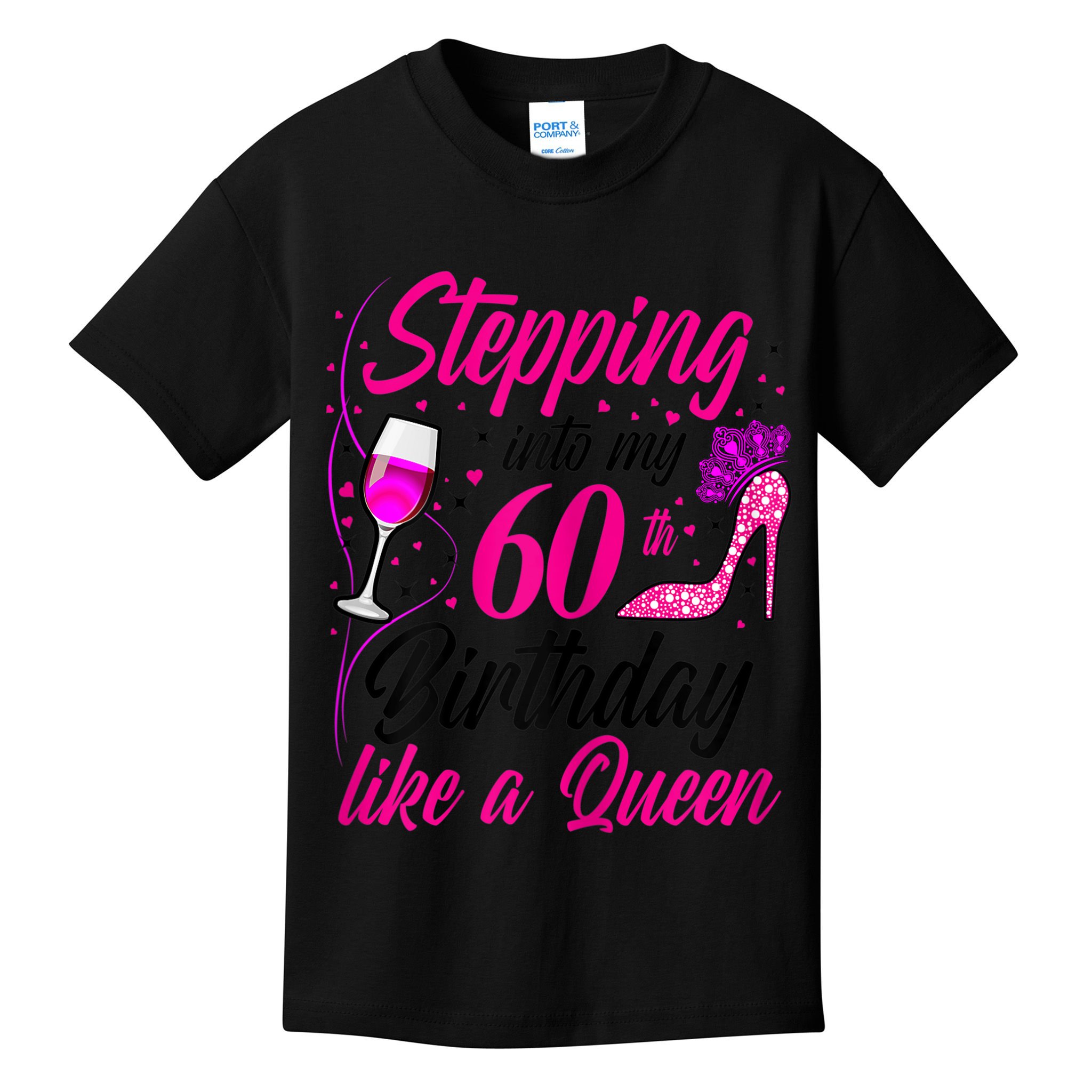 WoM.e.ns Stepping into my 60th Birthday like a Queen I 60th Birthday Kids T-Shirt