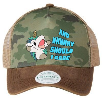 WHY SHOULD I CARE UNICORN GIFTS FUNNY SARCASTIC Legacy Tie Dye Trucker Hat
