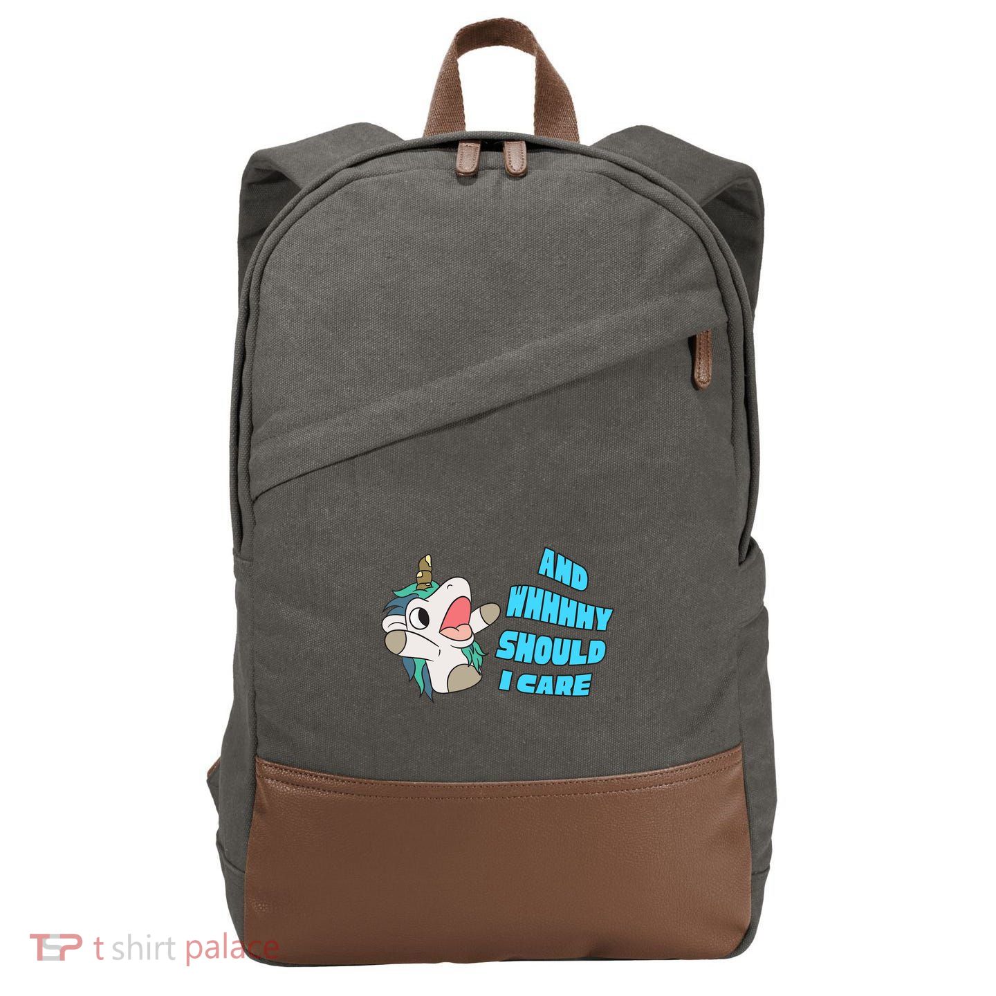 WHY SHOULD I CARE UNICORN GIFTS FUNNY SARCASTIC Cotton Canvas Backpack
