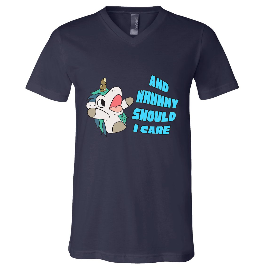 WHY SHOULD I CARE UNICORN GIFTS FUNNY SARCASTIC V-Neck T-Shirt