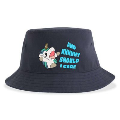WHY SHOULD I CARE UNICORN GIFTS FUNNY SARCASTIC Sustainable Bucket Hat