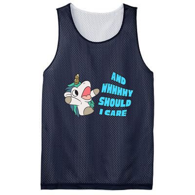 WHY SHOULD I CARE UNICORN GIFTS FUNNY SARCASTIC Mesh Reversible Basketball Jersey Tank