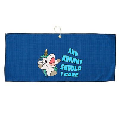 WHY SHOULD I CARE UNICORN GIFTS FUNNY SARCASTIC Large Microfiber Waffle Golf Towel