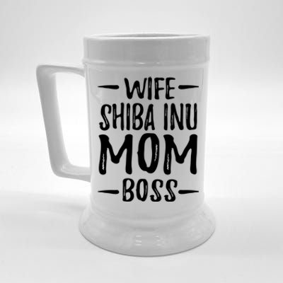 Wife Shiba Inu Mom Boss Funny Dog Mom Gift Idea Gift Beer Stein