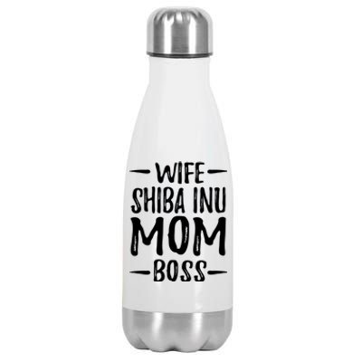 Wife Shiba Inu Mom Boss Funny Dog Mom Gift Idea Gift Stainless Steel Insulated Water Bottle