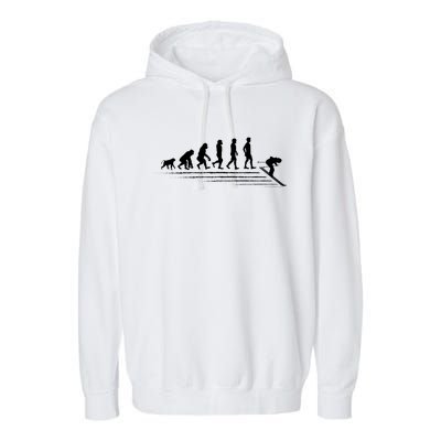 Winter Sport Ice Skiing Evolution Skier Shredding Slopes Cute Gift Garment-Dyed Fleece Hoodie