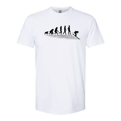 Winter Sport Ice Skiing Evolution Skier Shredding Slopes Cute Gift Softstyle CVC T-Shirt