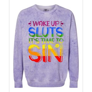 Wakeup Sluts It S Time To Sin Lgbtq Lgbt Gay Colorblast Crewneck Sweatshirt