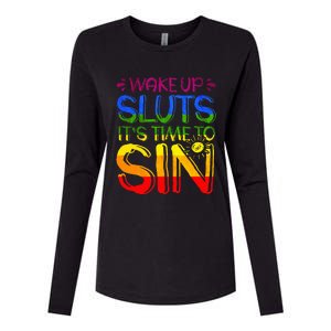 Wakeup Sluts It S Time To Sin Lgbtq Lgbt Gay Womens Cotton Relaxed Long Sleeve T-Shirt