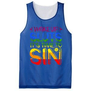 Wakeup Sluts It S Time To Sin Lgbtq Lgbt Gay Mesh Reversible Basketball Jersey Tank