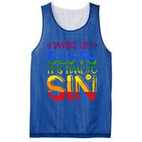 Wakeup Sluts It S Time To Sin Lgbtq Lgbt Gay Mesh Reversible Basketball Jersey Tank