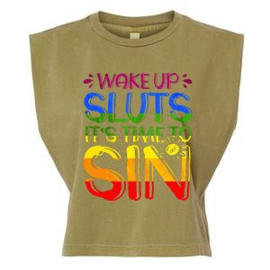 Wakeup Sluts It S Time To Sin Lgbtq Lgbt Gay Garment-Dyed Women's Muscle Tee