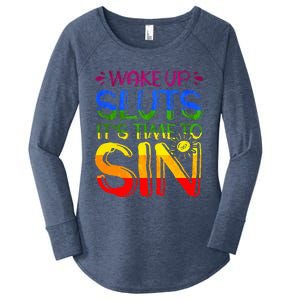 Wakeup Sluts It S Time To Sin Lgbtq Lgbt Gay Women's Perfect Tri Tunic Long Sleeve Shirt