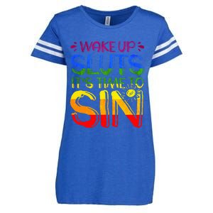 Wakeup Sluts It S Time To Sin Lgbtq Lgbt Gay Enza Ladies Jersey Football T-Shirt