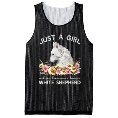 White Shepherd Just A White German Shepherd Dog Mesh Reversible Basketball Jersey Tank