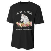 White Shepherd Just A White German Shepherd Dog Performance Sprint T-Shirt