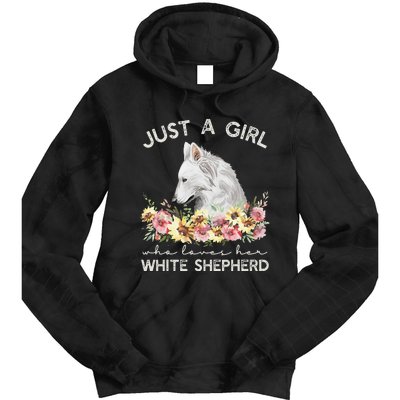 White Shepherd Just A White German Shepherd Dog Tie Dye Hoodie