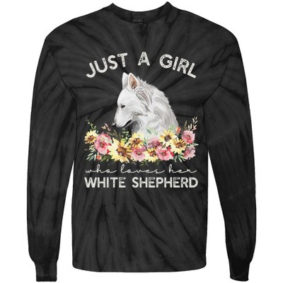 White Shepherd Just A White German Shepherd Dog Tie-Dye Long Sleeve Shirt