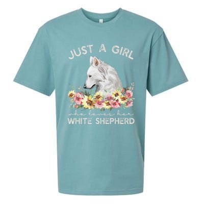 White Shepherd Just A White German Shepherd Dog Sueded Cloud Jersey T-Shirt