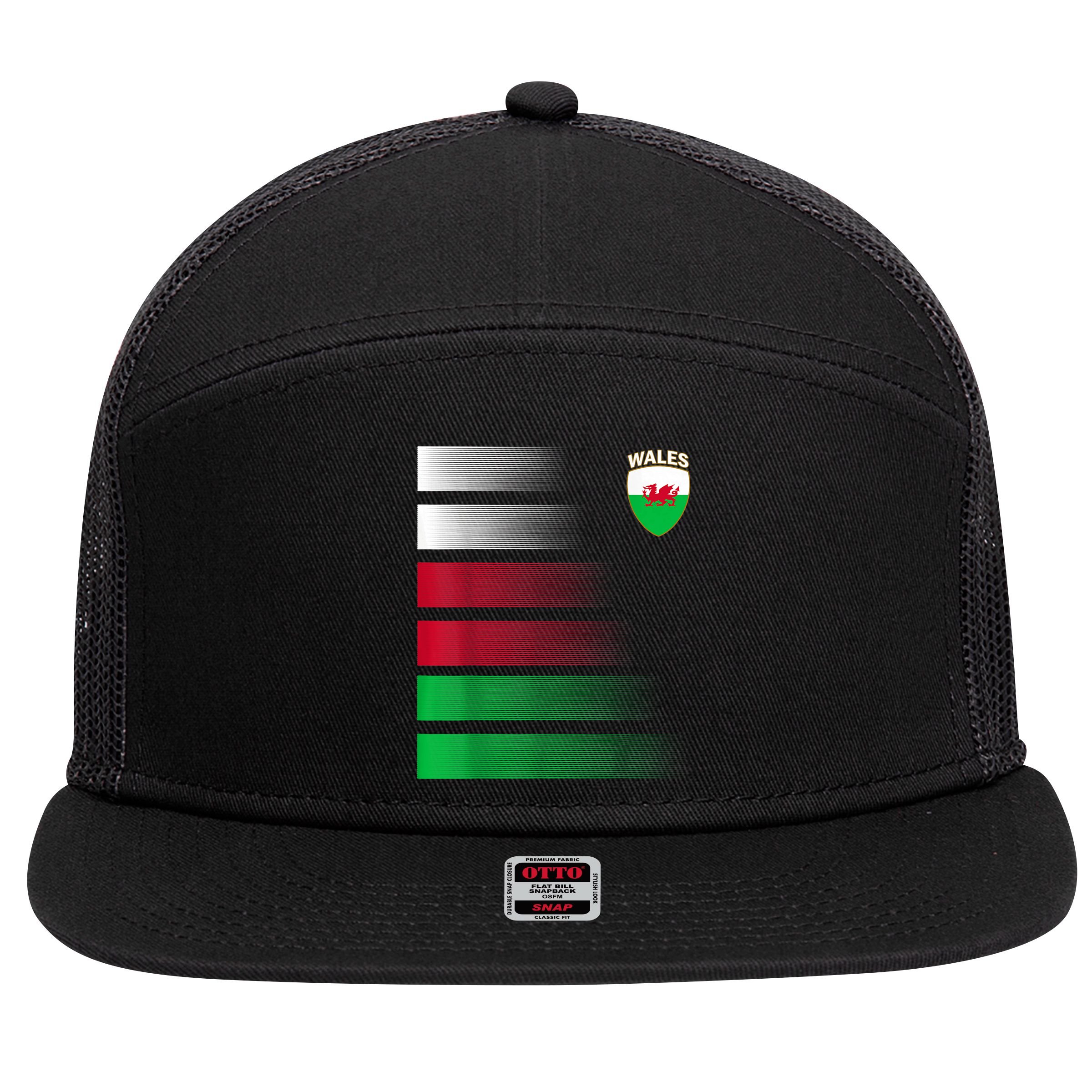 Welsh Soccer Jersey Wales Football Wales Flag 7 Panel Mesh Trucker Snapback Hat