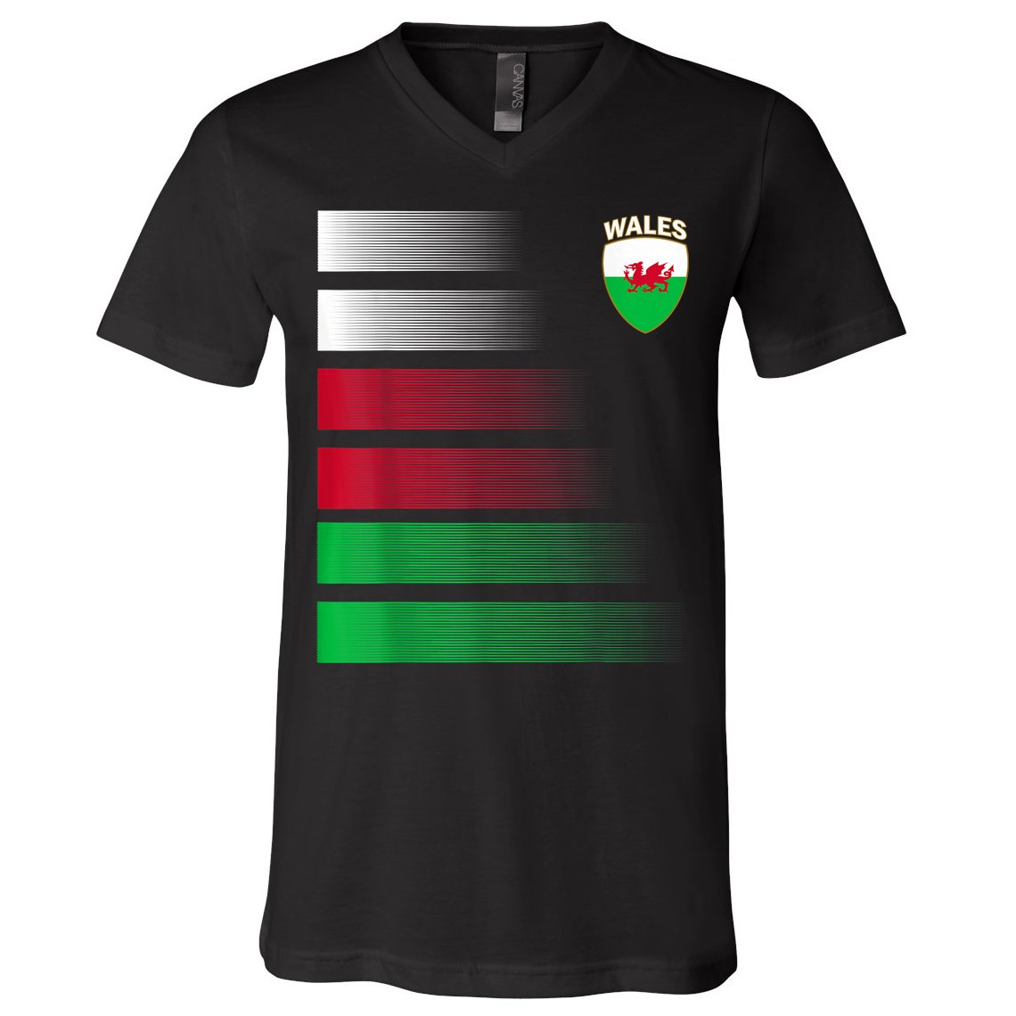 Welsh Soccer Jersey Wales Football Wales Flag V-Neck T-Shirt