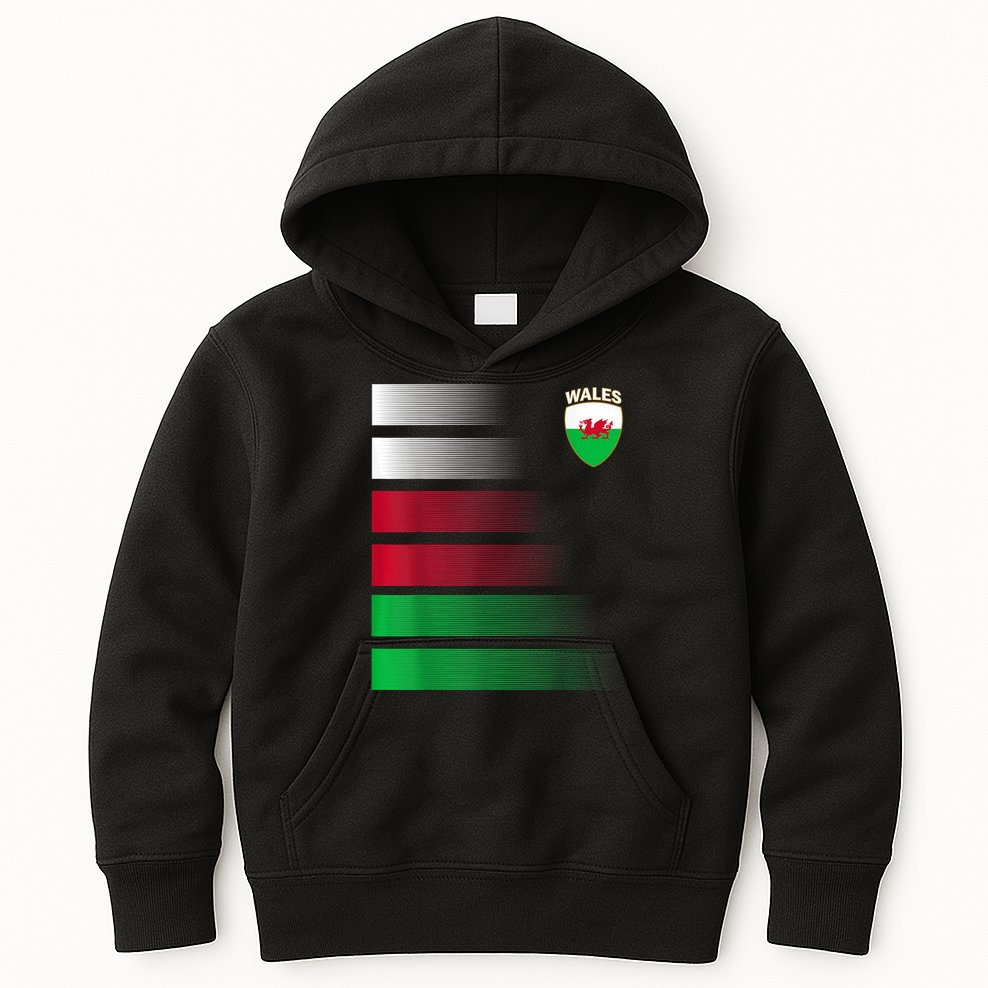 Welsh Soccer Jersey Wales Football Wales Flag Kids Hoodie