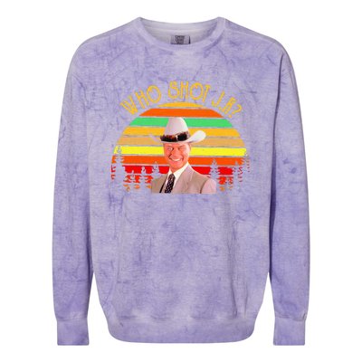 Who Shot J R Vintage Colorblast Crewneck Sweatshirt