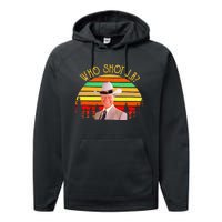 Who Shot J R Vintage Performance Fleece Hoodie