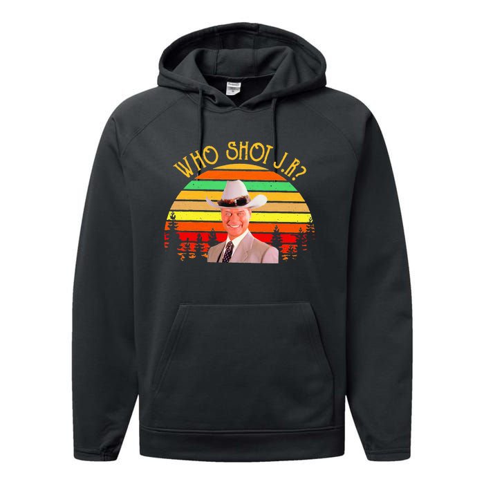 Who Shot J R Vintage Performance Fleece Hoodie