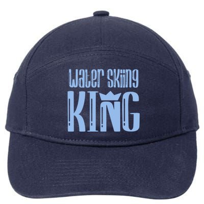 Water Skiing King Gift 7-Panel Snapback Hat