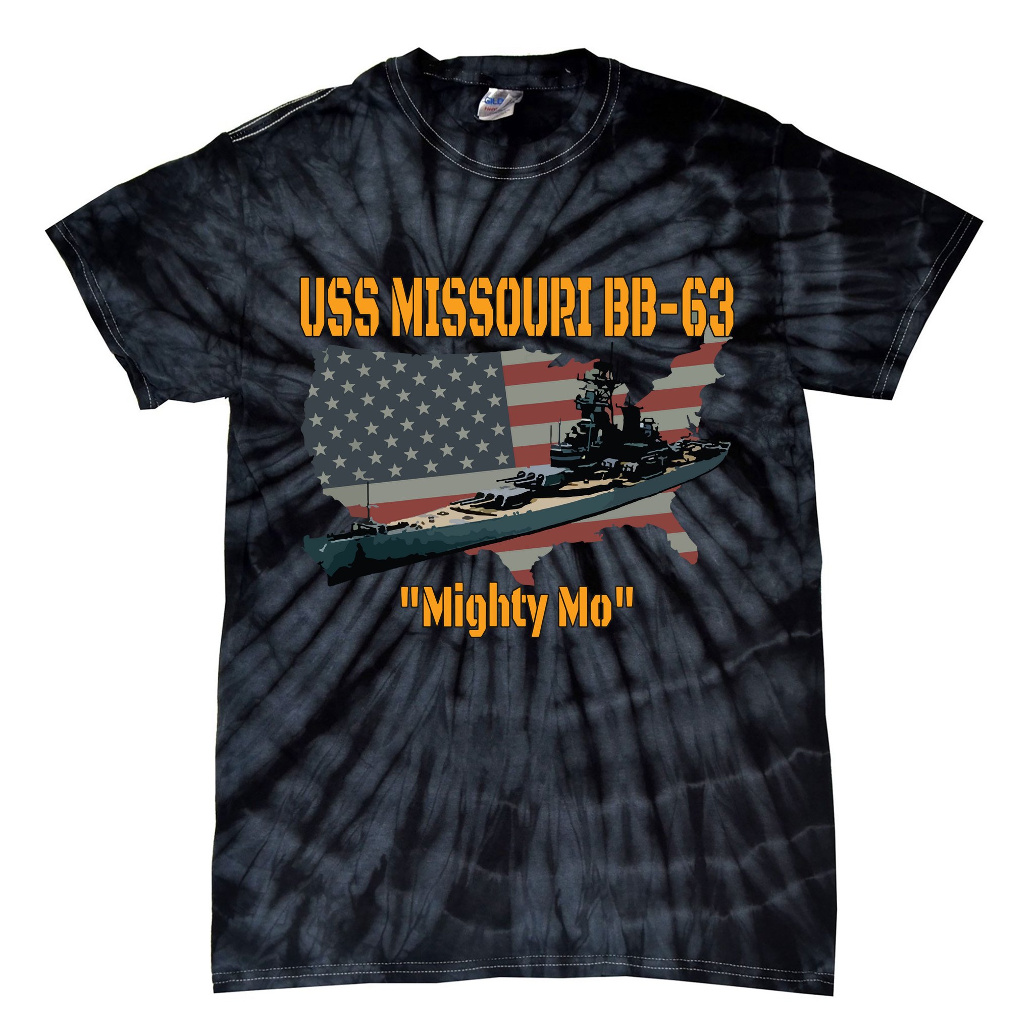 Ww2 Ship Korean War Uss Missouri Battleship Bb63 Veterans Tie-Dye T-Shirt