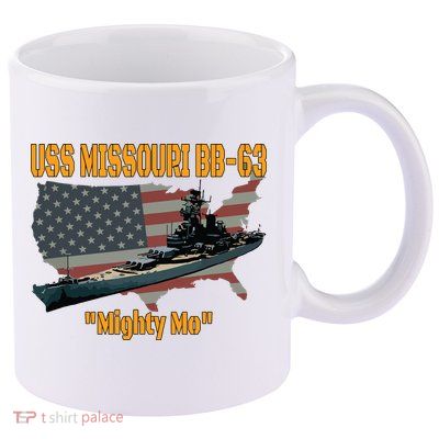 Ww2 Ship Korean War Uss Missouri Battleship Bb63 Veterans 11oz C Handle Ceramic Mug