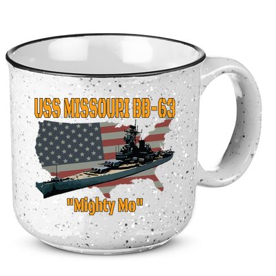 Ww2 Ship Korean War Uss Missouri Battleship Bb63 Veterans 15oz Campfire Ceramic Mug