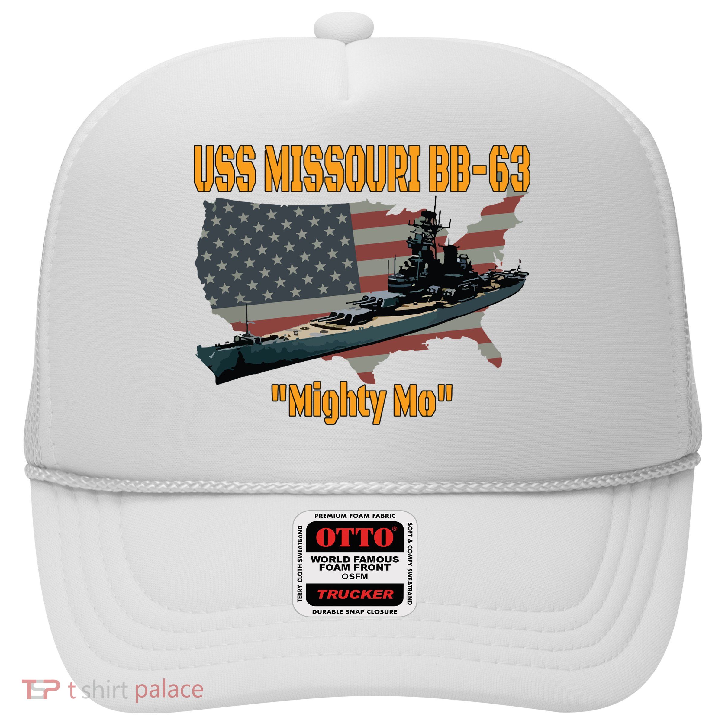 Ww2 Ship Korean War Uss Missouri Battleship Bb63 Veterans Trucker Hat