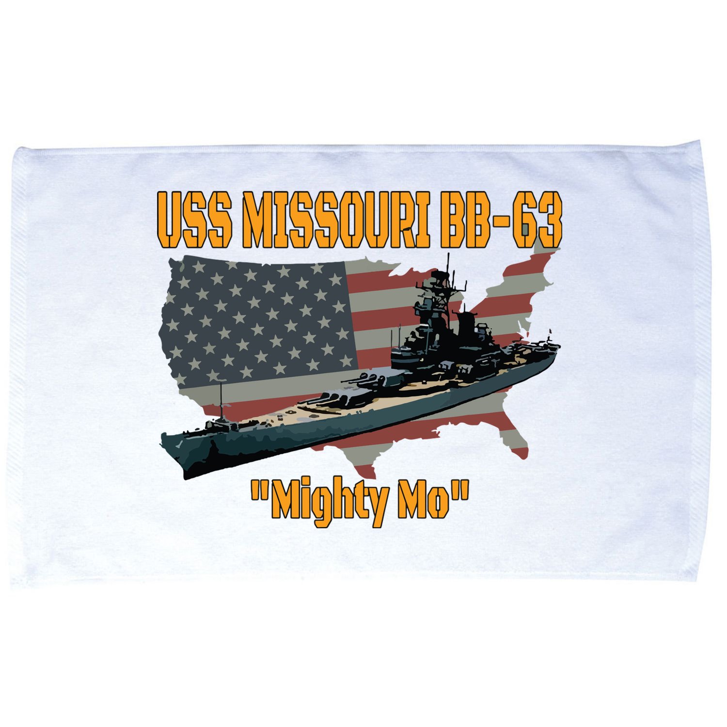 Ww2 Ship Korean War Uss Missouri Battleship Bb63 Veterans Microfiber Hand Towel
