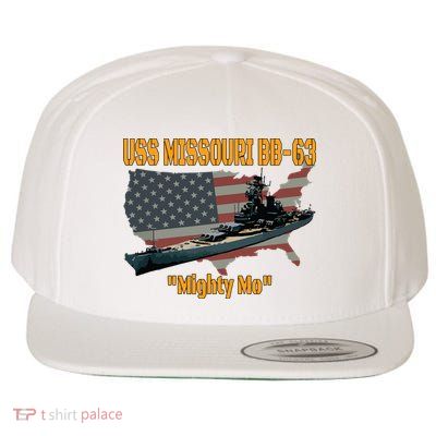 Ww2 Ship Korean War Uss Missouri Battleship Bb63 Veterans Wool Snapback Cap