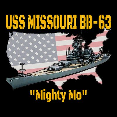 Ww2 Ship & Korean War Uss Missouri Battleship Bb63 Veterans T-Shirt