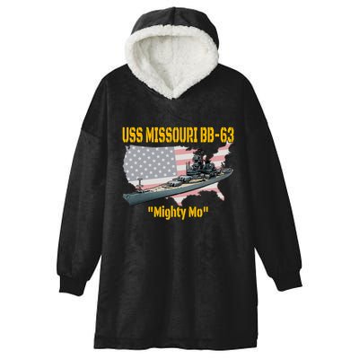 Ww2 Ship & Korean War Uss Missouri Battleship Bb63 Veterans Hooded Wearable Blanket