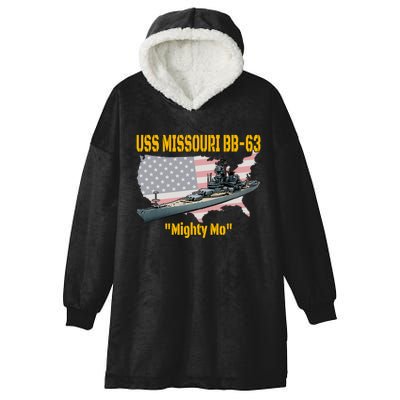 Ww2 Ship & Korean War Uss Missouri Battleship Bb63 Veterans Hooded Wearable Blanket