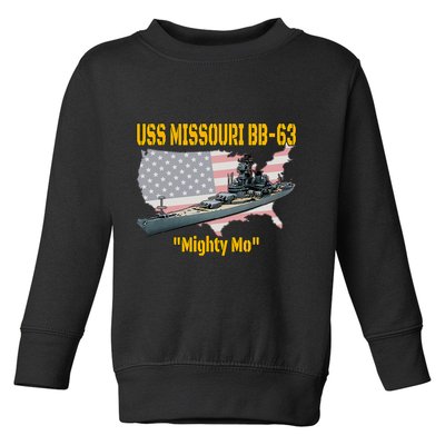 Ww2 Ship & Korean War Uss Missouri Battleship Bb63 Veterans Toddler Sweatshirt