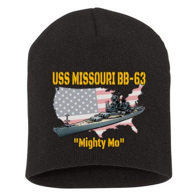 Ww2 Ship & Korean War Uss Missouri Battleship Bb63 Veterans Short Acrylic Beanie