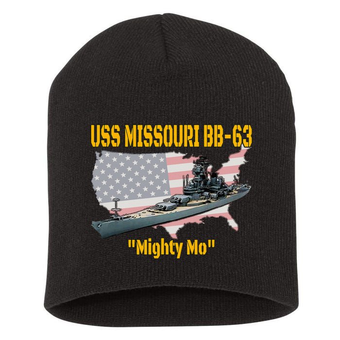 Ww2 Ship & Korean War Uss Missouri Battleship Bb63 Veterans Short Acrylic Beanie