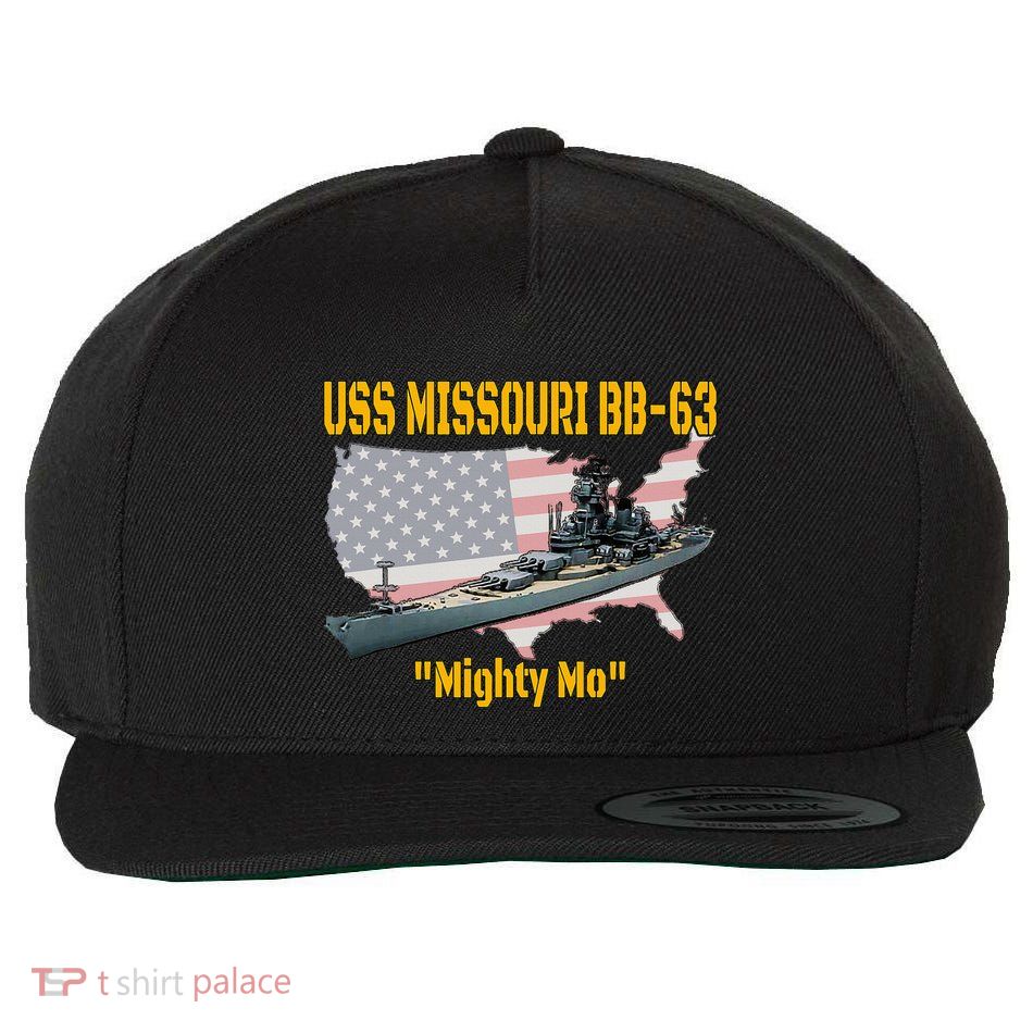Ww2 Ship & Korean War Uss Missouri Battleship Bb63 Veterans Wool Snapback Cap