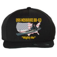 Ww2 Ship & Korean War Uss Missouri Battleship Bb63 Veterans Wool Snapback Cap