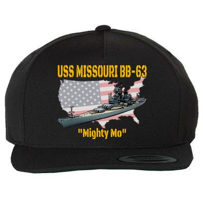 Ww2 Ship & Korean War Uss Missouri Battleship Bb63 Veterans Wool Snapback Cap