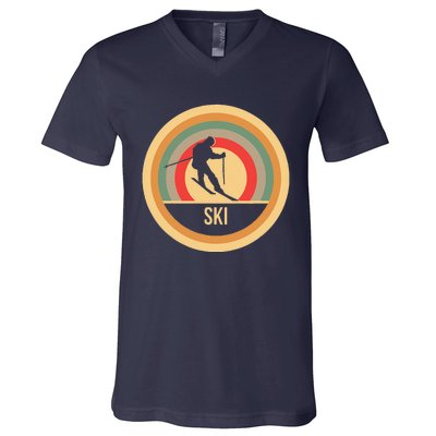 Water Ski Lover Gift Waterski Love Retro Skiing V-Neck T-Shirt